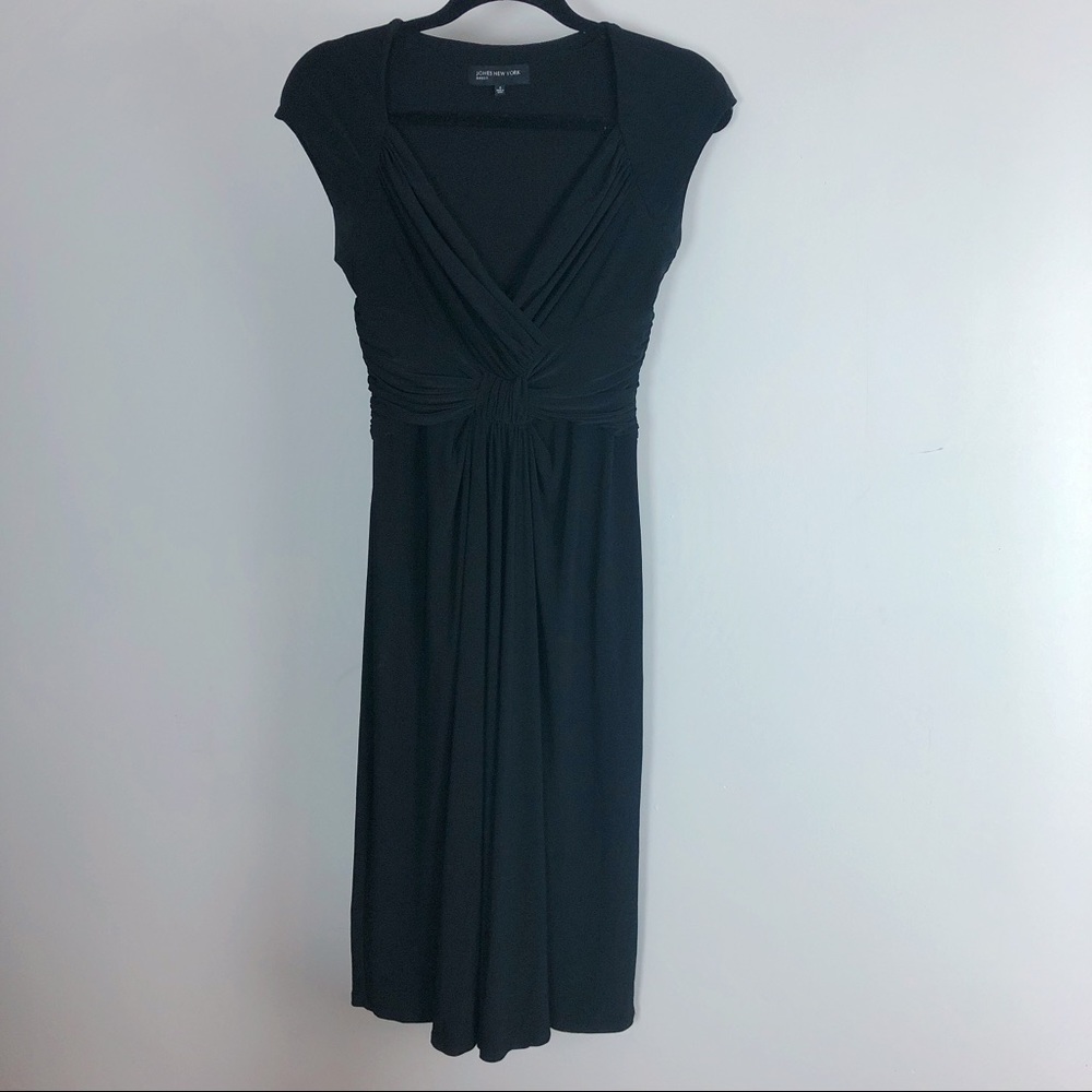 JONES NEW YORK black ruched flare dress 4